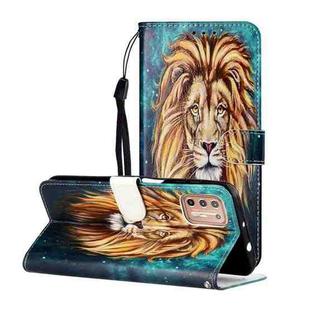 For OnePlus 8T Oil Embossed Coloured Drawing Pattern Horizontal Flip PU Leather Case with Holder & Card Slots & Wallet(Lion)