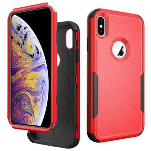 For iPhone X / XS TPU + PC Shockproof Protective Case(Red + Black)