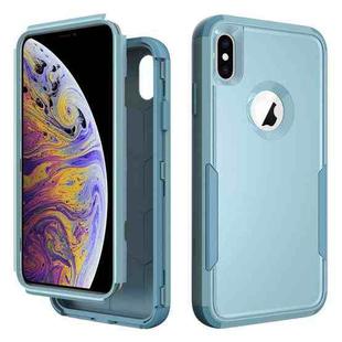 For iPhone X / XS TPU + PC Shockproof Protective Case(Grey Green)