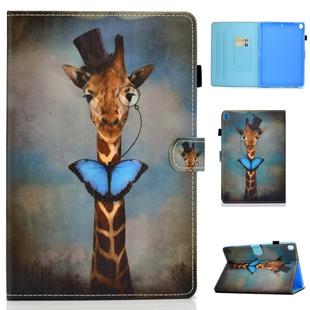 For iPad 10.2 2021 / 2020 / 2019 Colored Drawing Horizontal Flip Leather Case with Holder & Card Slots & Sleep / Wake-up Function(Deer Head)