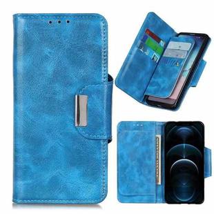 For iPhone 12 Pro Max Crazy Horse Texture Horizontal Flip Leather Case with Holder & 6-Card Slots & Wallet(Blue)
