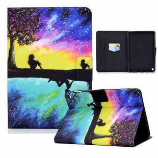 For Amazon Kindle HD 8 (2020) Electric Pressed TPU Colored Drawing Horizontal Flip Leather Case with Holder & Pen Slot(Starry Sky Reflection)