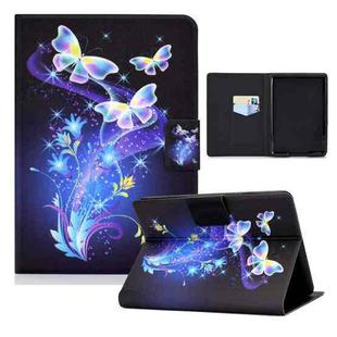 For Amazon Kindle Paperwhite 4 / 3 / 2 / 1 Electric Pressed TPU Colored Drawing Horizontal Flip Leather Case with Holder & Pen Slot(Butterflies Flower)