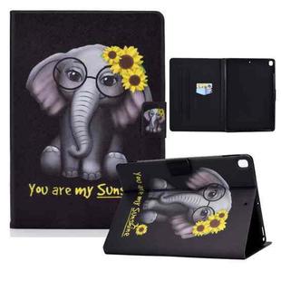 Electric Pressed TPU Colored Drawing Horizontal Flip Leather Case with Holder & Pen Slot For iPad 10.2 (2019) / (2020) & iPad Air (2019) (Flower Elephant)