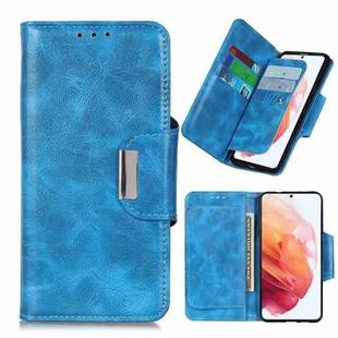 For Samsung Galaxy S21 5G Crazy Horse Texture Horizontal Flip Leather Case with Holder & 6-Card Slots & Wallet(Blue)