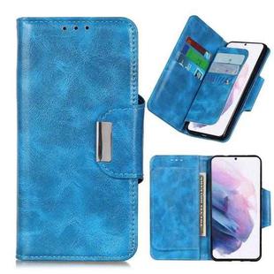 For Samsung Galaxy S21+ 5G Crazy Horse Texture Horizontal Flip Leather Case with Holder & 6-Card Slots & Wallet(Blue)