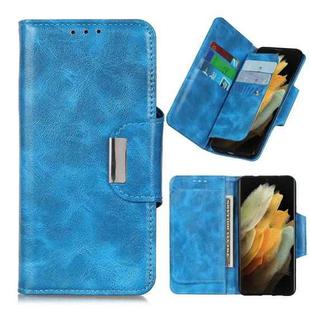 For Samsung Galaxy S21 Ultra 5G Crazy Horse Texture Horizontal Flip Leather Case with Holder & 6-Card Slots & Wallet(Blue)