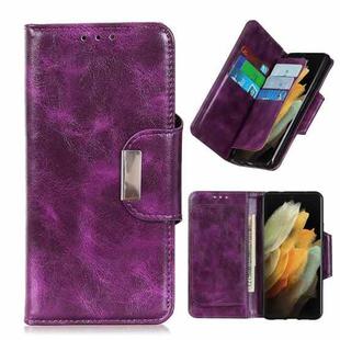 For Samsung Galaxy S21 Ultra 5G Crazy Horse Texture Horizontal Flip Leather Case with Holder & 6-Card Slots & Wallet(Purple)