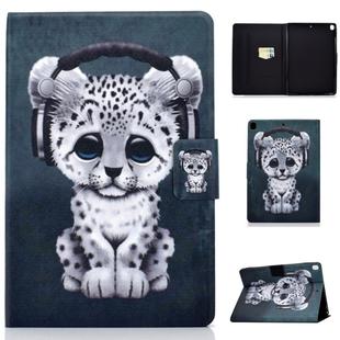 For iPad 10.2 2021 / 2020 / 2019 Colored Drawing Horizontal Flip Leather Case with Holder & Card Slots & Sleep / Wake-up Function(Music Leopard)