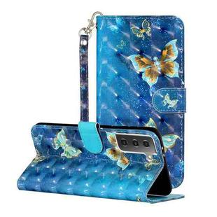 For Samsung Galaxy S21 5G 3D Pattern Horizontal Flip Leather Case with Holder & Card Slots & Wallet & Lanyard(Rankine Butterfly)