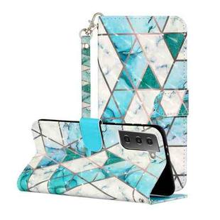 For Samsung Galaxy S21 5G 3D Pattern Horizontal Flip Leather Case with Holder & Card Slots & Wallet & Lanyard(Marble)