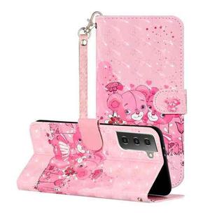 For Samsung Galaxy S21 5G 3D Pattern Horizontal Flip Leather Case with Holder & Card Slots & Wallet & Lanyard(Little Bear)