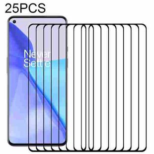 For OnePlus 9 / 9R 25 PCS Full Glue Full Cover Screen Protector Tempered Glass Film