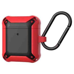 Wireless Earphones Shockproof Bumblebee Armor Silicone Protective Case For AirPods 1 / 2(Red+Black)