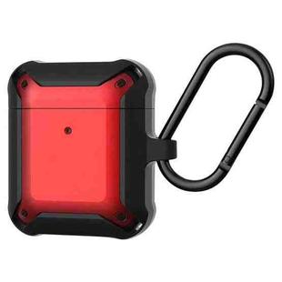 Wireless Earphones Shockproof Bumblebee Armor Silicone Protective Case For AirPods 1 / 2(Black+Red)