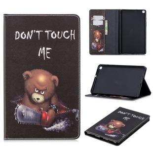 For Galaxy Tab A 8.0 (2019) T290 Colored Drawing Pattern Horizontal Flip Leather Case with Holder & Card Slots & Wallet(Bear)
