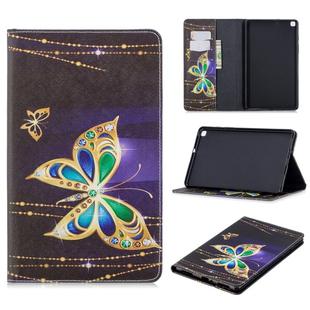 For Galaxy Tab A 8.0 (2019) T290 Colored Drawing Pattern Horizontal Flip Leather Case with Holder & Card Slots & Wallet(Big Butterfly)