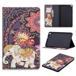 For Galaxy Tab A 8.0 (2019) T290 Colored Drawing Pattern Horizontal Flip Leather Case with Holder & Card Slots & Wallet(Flower Elephant)