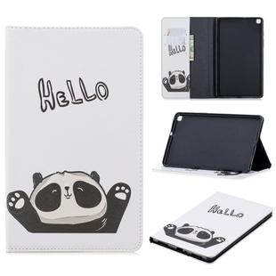 For Galaxy Tab A 8.0 (2019) T290 Colored Drawing Pattern Horizontal Flip Leather Case with Holder & Card Slots & Wallet(Hello Panda)
