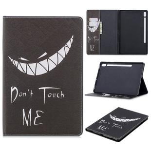 For Galaxy Tab S6 T860 / T865 Colored Drawing Pattern Horizontal Flip Leather Case with Holder & Card Slots & Wallet(Smirk)