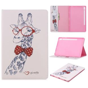 For Galaxy Tab S6 T860 / T865 Colored Drawing Pattern Horizontal Flip Leather Case with Holder & Card Slots & Wallet(Deer)
