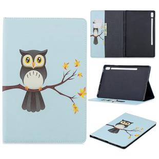 For Galaxy Tab S6 T860 / T865 Colored Drawing Pattern Horizontal Flip Leather Case with Holder & Card Slots & Wallet(Eagle on The Tree)