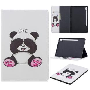 For Galaxy Tab S6 T860 / T865 Colored Drawing Pattern Horizontal Flip Leather Case with Holder & Card Slots & Wallet(Panda)