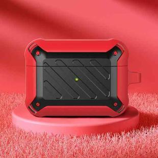 Wireless Earphones Shockproof Bumblebee Twill Silicone Protective Case For AirPods Pro(Red Black)