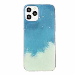 For iPhone 12 mini Watercolor Glitter Pattern Shockproof TPU Protective Case (Verdure)