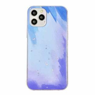Watercolor Glitter Pattern Shockproof TPU Protective Case For iPhone 12 / 12 Pro(Winter Snow)