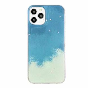 Watercolor Glitter Pattern Shockproof TPU Protective Case For iPhone 11 Pro Max(Verdure)