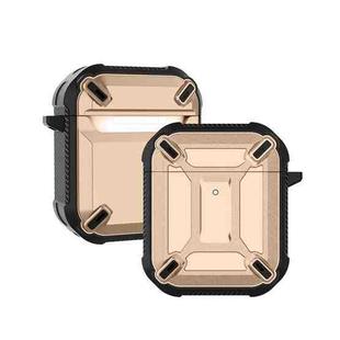 Wireless Earphones Shockproof King Kong Armor Silicone Protective Case For AirPods 1/2(Gold)