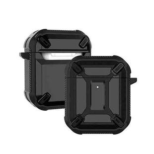 Wireless Earphones Shockproof King Kong Armor Silicone Protective Case For AirPods 1/2(Black)