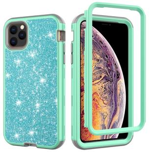 For iPhone 11 Pro 3 in 1 Glitter Solid Color TPU + PC Shockproof Case(Green)