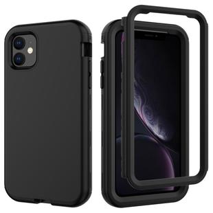 For iPhone 11 3 in 1 Leather Oil TPU + PC Shockproof Case(Black)