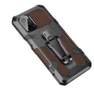 For Xiaomi Redmi K40 / K40 Pro Armor Warrior Shockproof PC + TPU Protective Case(Coffee)