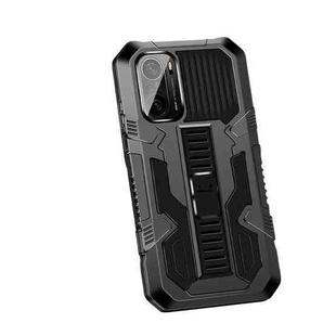 For Xiaomi Poco F3 Vanguard Warrior All Inclusive Double-color Shockproof TPU + PC Protective Case with Holder(Black)