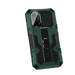 For Xiaomi Redmi Note 10 / 10S Vanguard Warrior All Inclusive Double-color Shockproof TPU + PC Protective Case with Holder(Graphite Green)