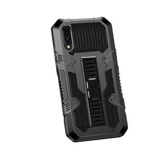 For Samsung Galaxy A02 / M02 Vanguard Warrior All Inclusive Double-color Shockproof TPU + PC Protective Case with Holder(Black)