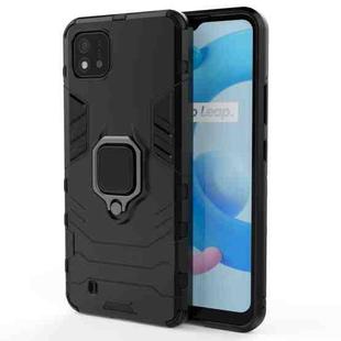 For OPPO Realme C20 PC + TPU Shockproof Protective Case with Magnetic Ring Holder(Black)