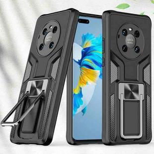 For Huawei Mate 40 Pro Armor 2 in 1 PC + TPU Magnetic Shockproof Case with Foldable Holder(Black)