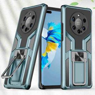 For Huawei Mate 40 Pro+ Armor 2 in 1 PC + TPU Magnetic Shockproof Case with Foldable Holder(Cyan)