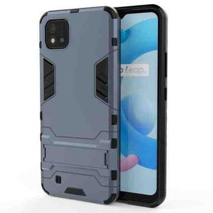 For OPPO Realme C20 PC + TPU Shockproof Protective Case with Invisible Holder(Navy Blue)
