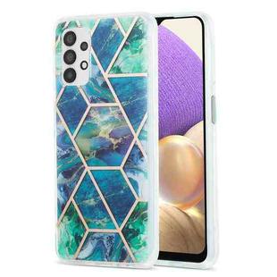 For Samsung Galaxy A32 5G 3D Electroplating Marble Pattern TPU Protective Case(Blue Green)