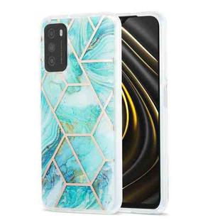 For Xiaomi Poco M3 / Note 9 4G / Redmi 9 Power / Redmi 9T 3D Electroplating Marble Pattern TPU Protective Case(Blue)