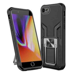 Armor 2 in 1 PC + TPU Magnetic Shockproof Case with Foldable Holder For iPhone 7 / 8(Black)