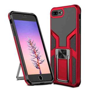 Armor 2 in 1 PC + TPU Magnetic Shockproof Case with Foldable Holder For iPhone 7 Plus / 8 Plus(Red)