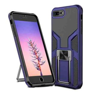 Armor 2 in 1 PC + TPU Magnetic Shockproof Case with Foldable Holder For iPhone 7 Plus / 8 Plus(Blue)