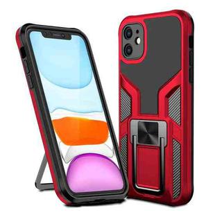 For iPhone 11 Armor 2 in 1 PC + TPU Magnetic Shockproof Case with Foldable Holder (Red)