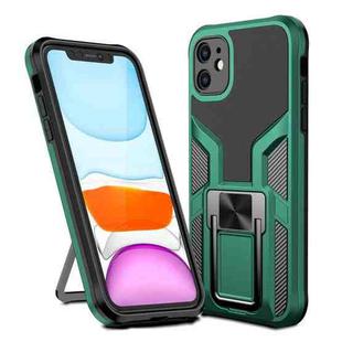 For iPhone 11 Armor 2 in 1 PC + TPU Magnetic Shockproof Case with Foldable Holder (Green)